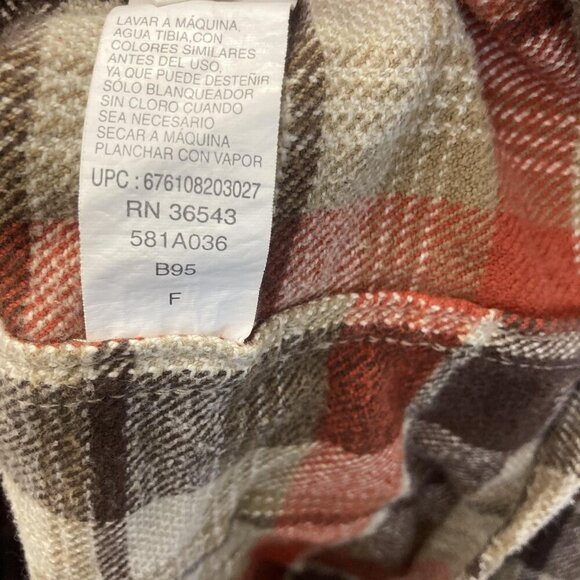 Timberland Flannel Button Up Shirt Mens 2XL Brown Red Plaid Pocket Classic Fall - Picture 13 of 15